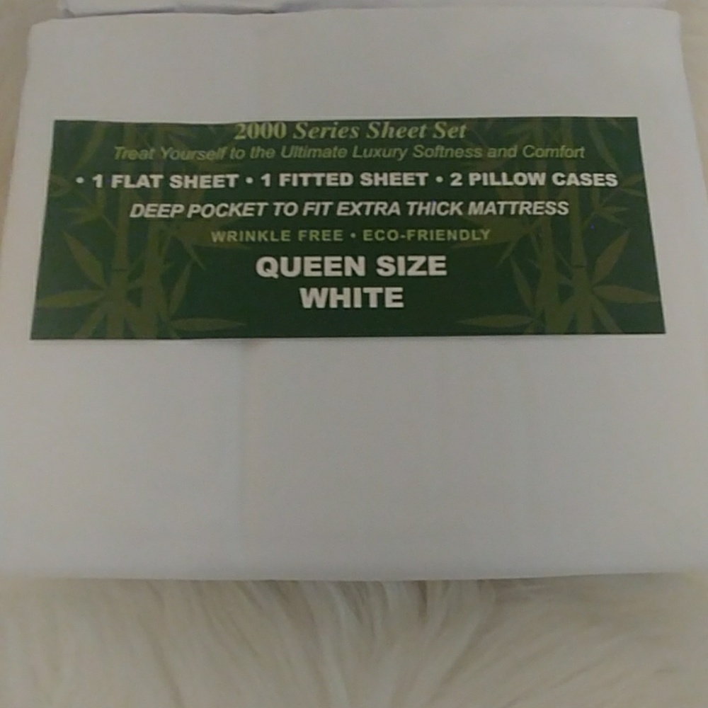 2000 Series White Queen. Size Sheet Set